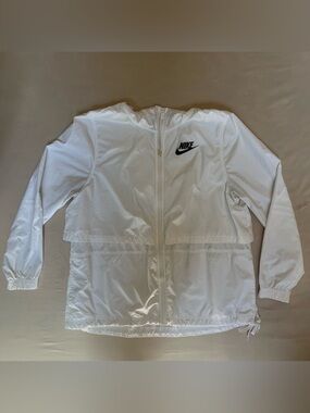 Nike Windbreaker Jacket Size Large White Full Zip